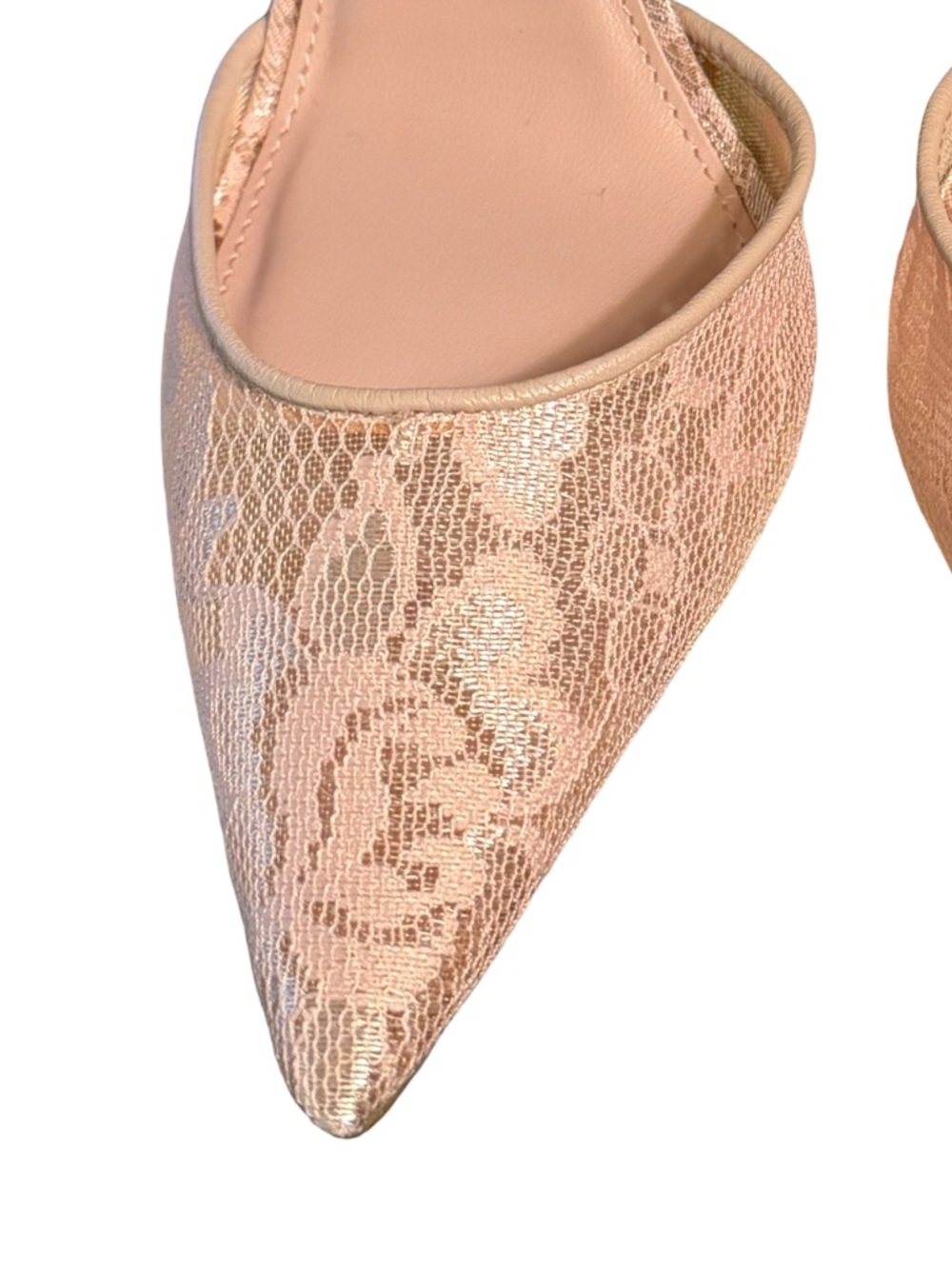 Steve Madden Sarantos Pretty Blush Lace Pointed-Toe Ankle-Strap Heels (SH331) - Picture 3 of 13